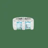 Bague or blanc aigue-marine diamants