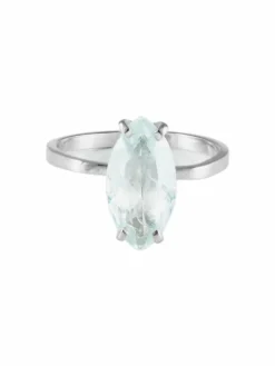 Bague Or Blanc Aigue-Marine