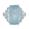 Bague or blanc aigue-marine