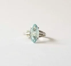 Bague or blanc aigue-marine 2.15 carats