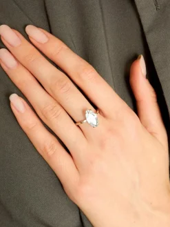 Bague Or Blanc Aigue-Marine