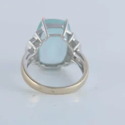 Bague or blanc aigue-marine