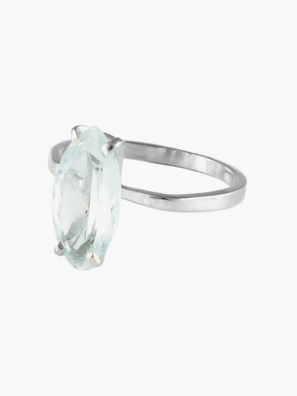Bague Or Blanc Aigue-Marine