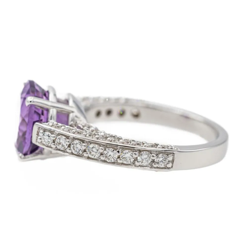 Bague Or blanc Améthyste