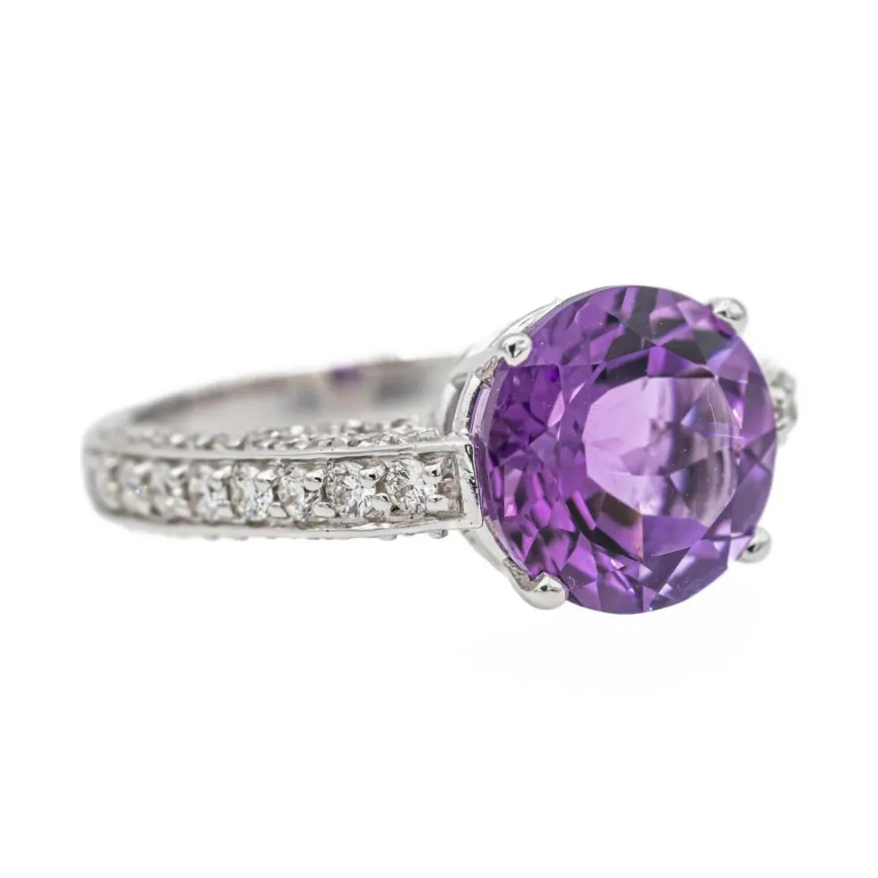 Bague Or blanc Améthyste
