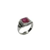 Bague Or Blanc Art Déco pierre rose