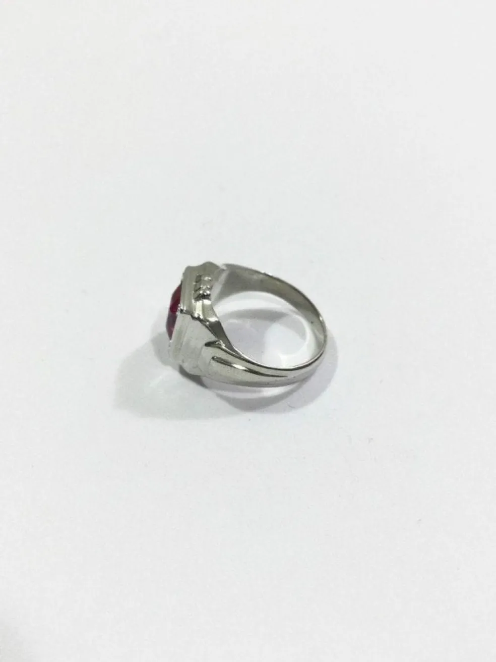 Bague Or Blanc Art Déco pierre rose