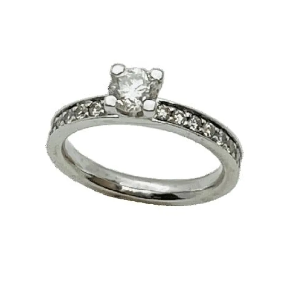 Bague or blanc avec diamant solitaire 0,50ct