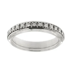 Bague or blanc avec diamants