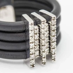 Bague Or Blanc Caoutchouc Diamants