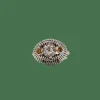 Bague or blanc, citrines et diamant taille ancienne