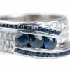 Bague Or blanc 1.65ct Saphir Diamant