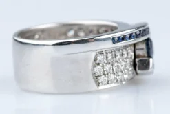 Bague Or blanc 1.65ct Saphir Diamant