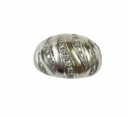 Bague Or Blanc Décor Diamants