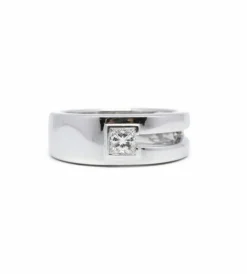 Bague or blanc diamant