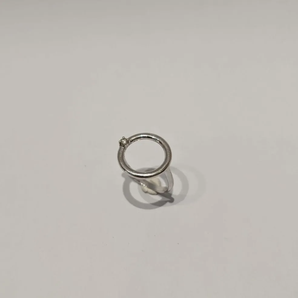 Bague or blanc diamant