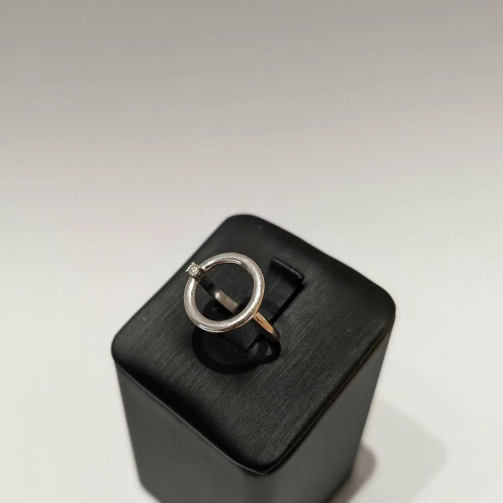 Bague or blanc diamant
