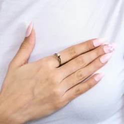 Bague or blanc diamant