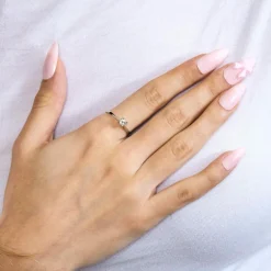 Bague or blanc diamant