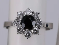 Bague Or blanc Diamant & Saphir