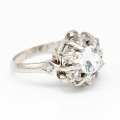Bague or blanc diamant et béryl