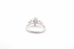 Bague or blanc diamant poire 1ct D/SI2