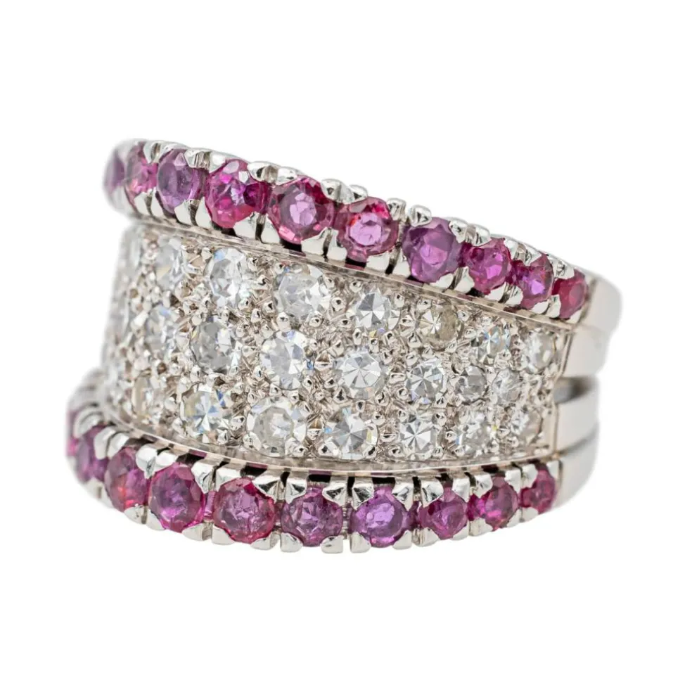 Bague Or blanc Diamant, Rubis