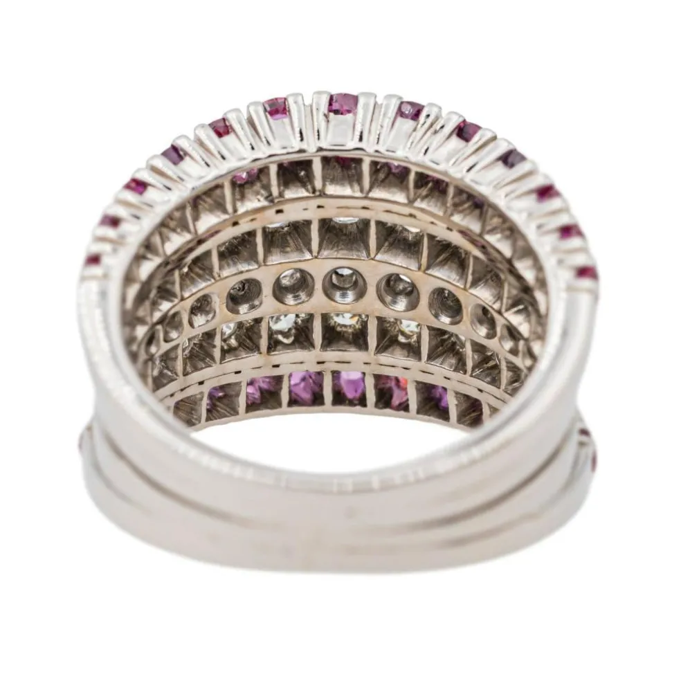 Bague Or blanc Diamant, Rubis
