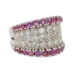Bague Or blanc Diamant, Rubis