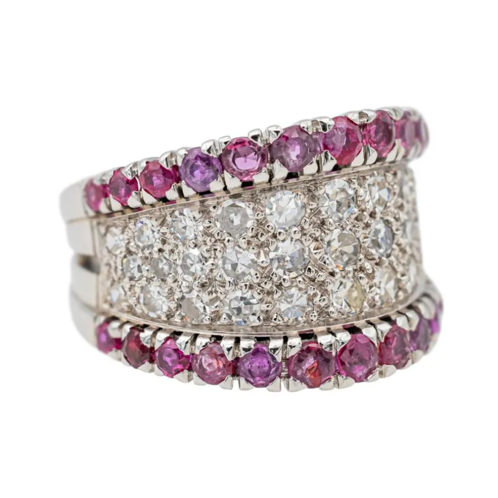 Bague Or blanc Diamant, Rubis