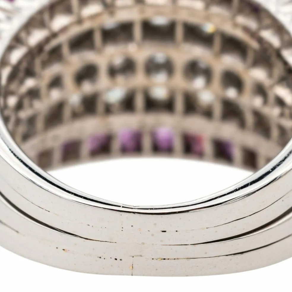 Bague Or blanc Diamant, Rubis