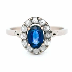Bague Or blanc Diamant Saphir