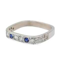 Bague Or blanc Diamant, Saphir