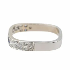 Bague Or blanc Diamant, Saphir