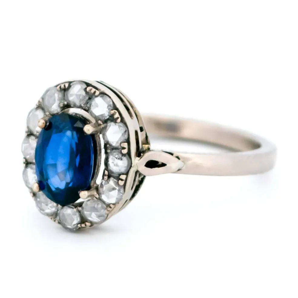 Bague Or blanc Diamant Saphir