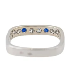 Bague Or blanc Diamant, Saphir