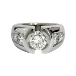 Bague or blanc diamants
