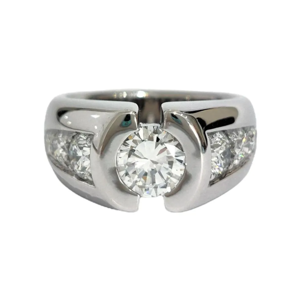 Bague or blanc diamants