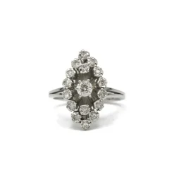 Bague or blanc diamants