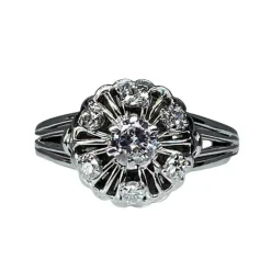Bague Or blanc, diamants
