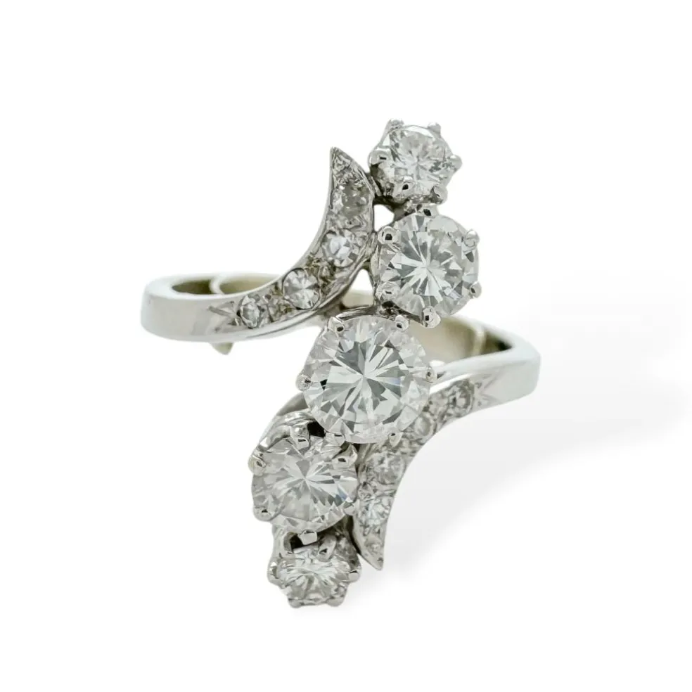 Bague or blanc diamants