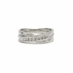 Bague or blanc diamants