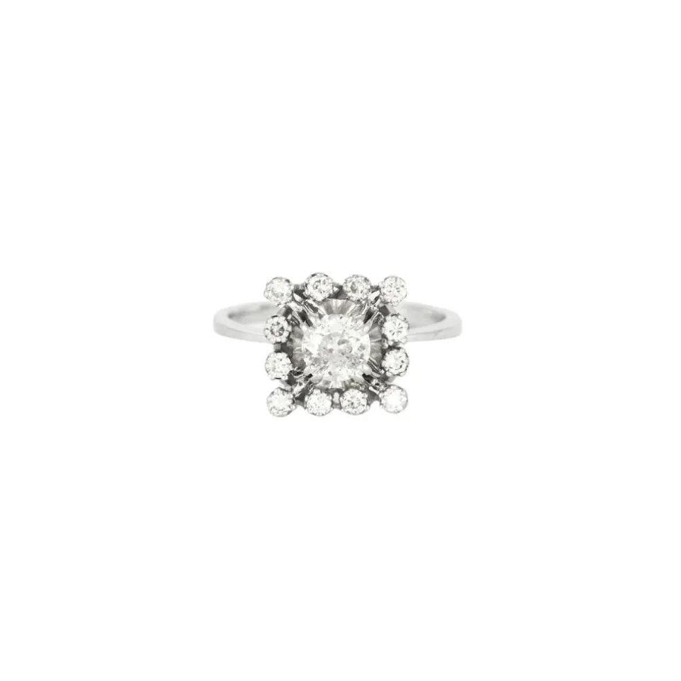 Bague or blanc diamants