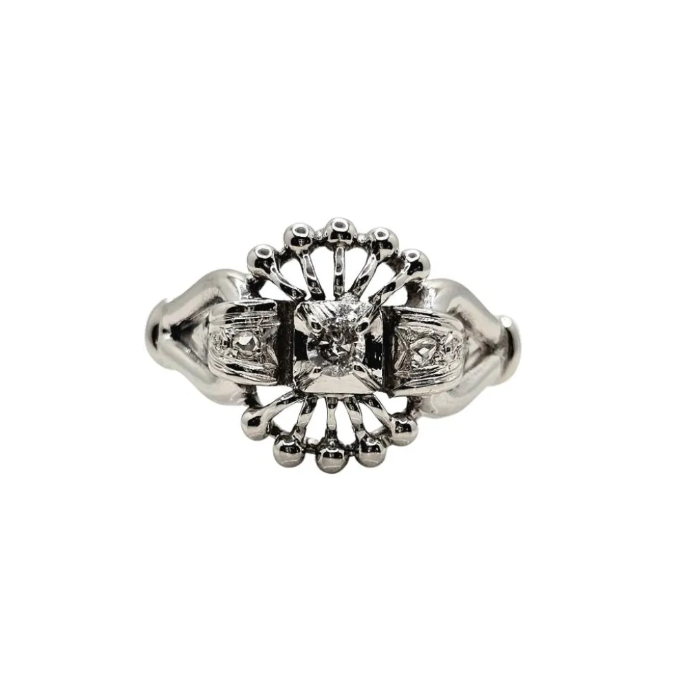Bague or blanc diamants