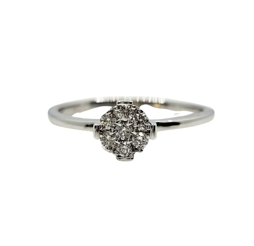 Bague or blanc diamants