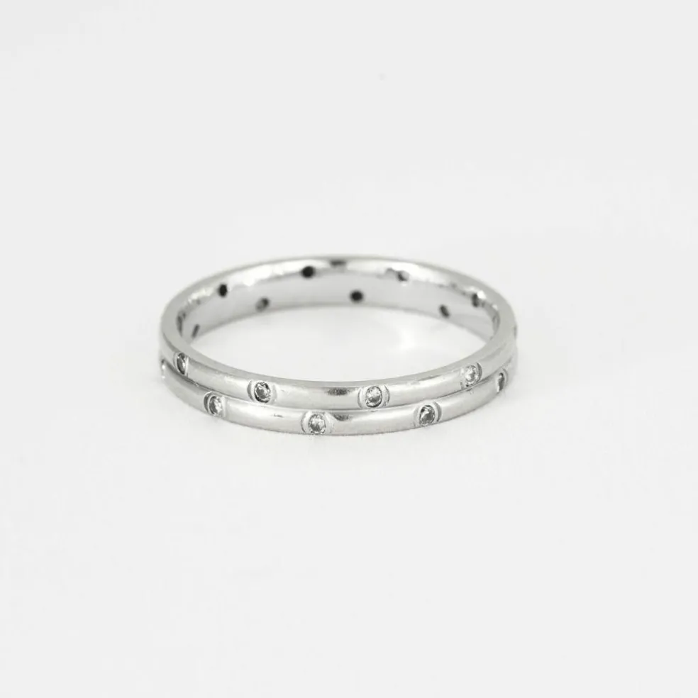 Bague or blanc diamants