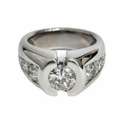 Bague or blanc diamants