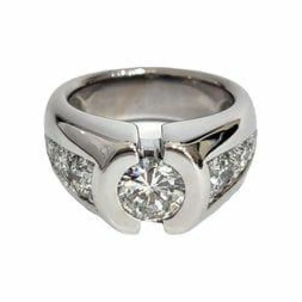 Bague or blanc diamants