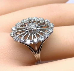 Bague or blanc diamants