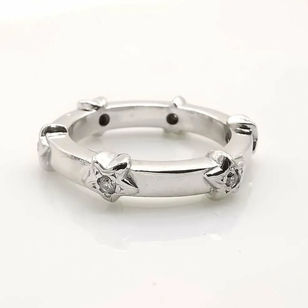 Bague or blanc diamants